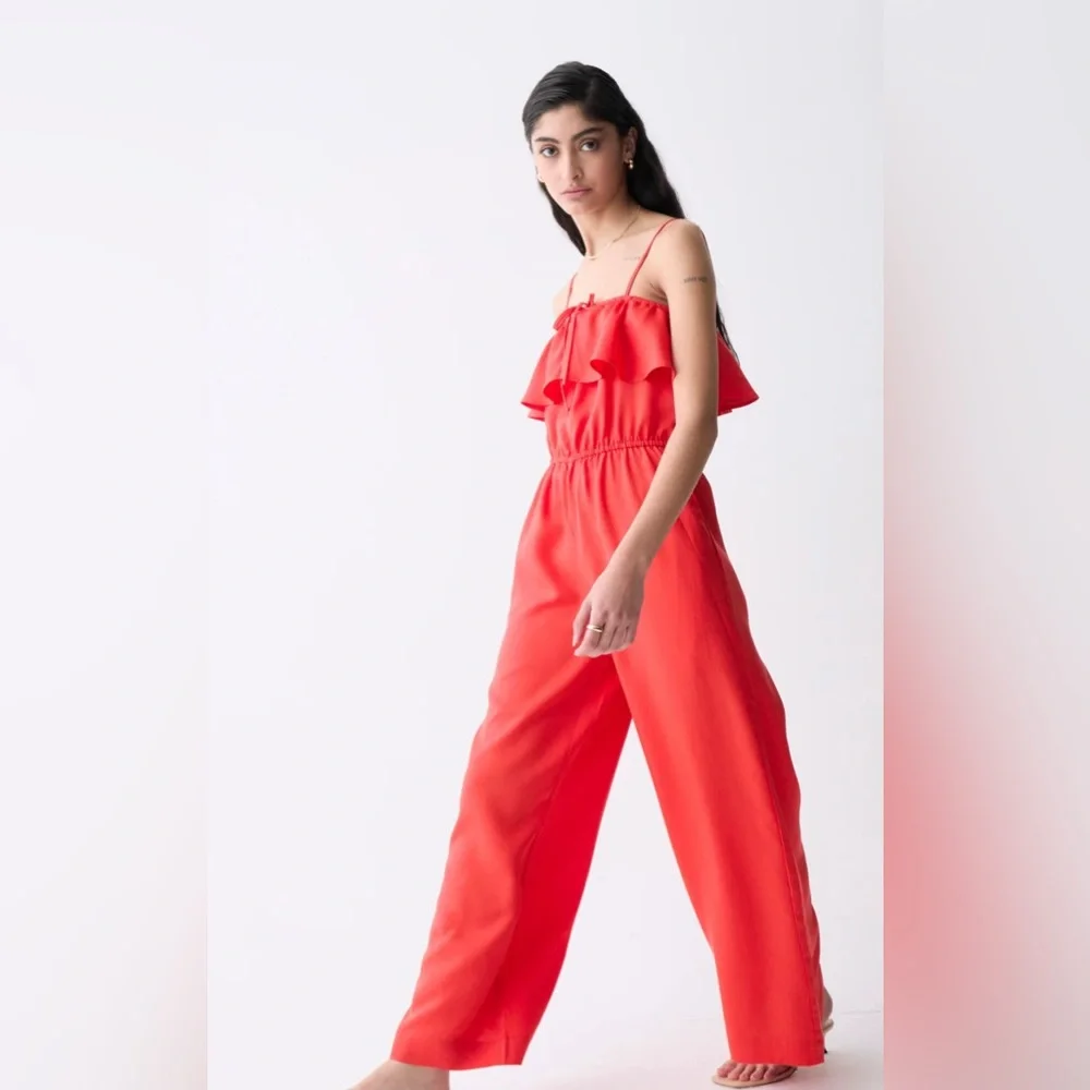 Deluc Red Ruffle Jumpsuit - Picture 3 of 8